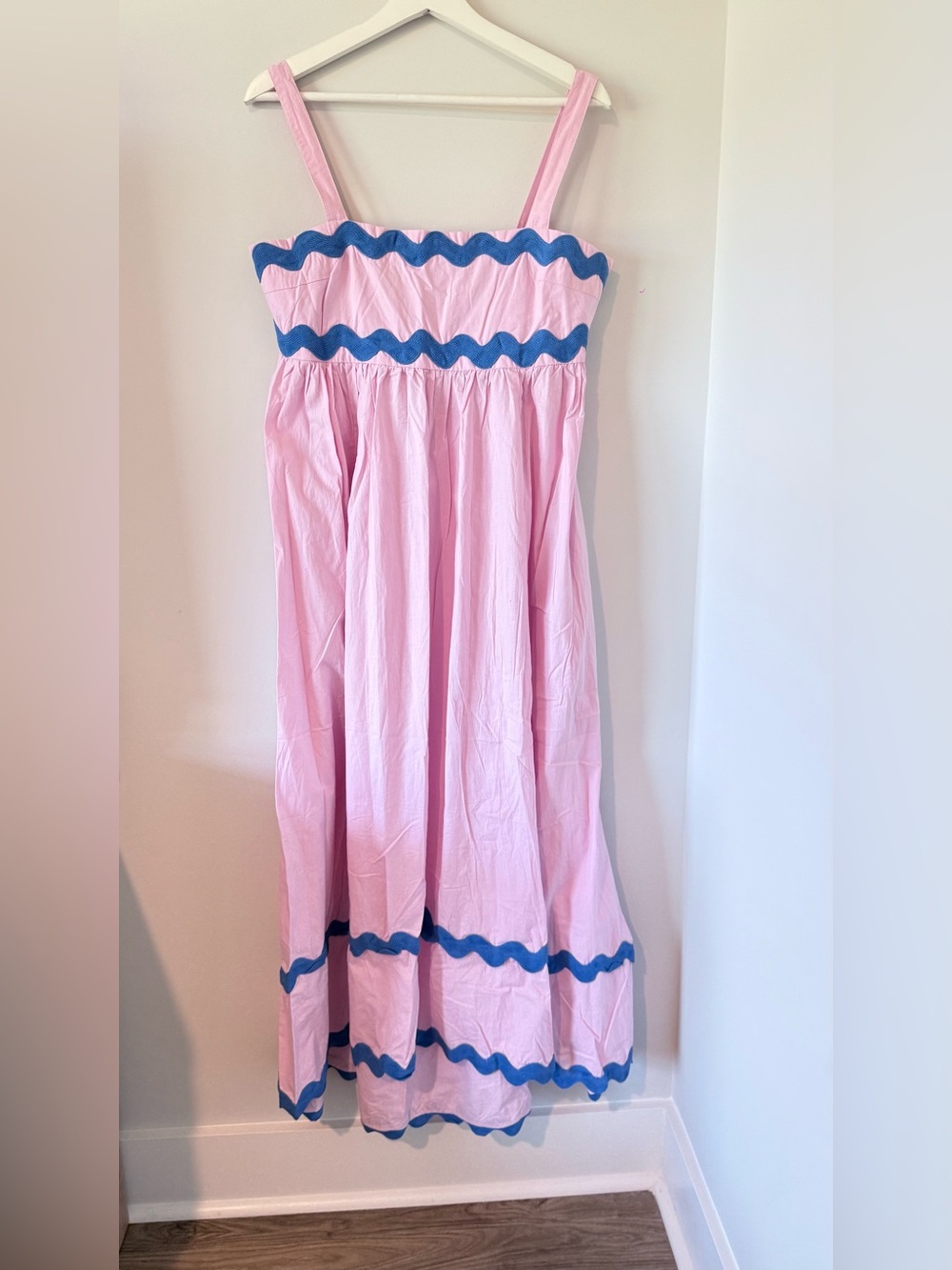 NWT PETAL & PUP Reece Rickrack Trim Midi Dress Vacation Travel Party Women L - Picture 4 of 15
